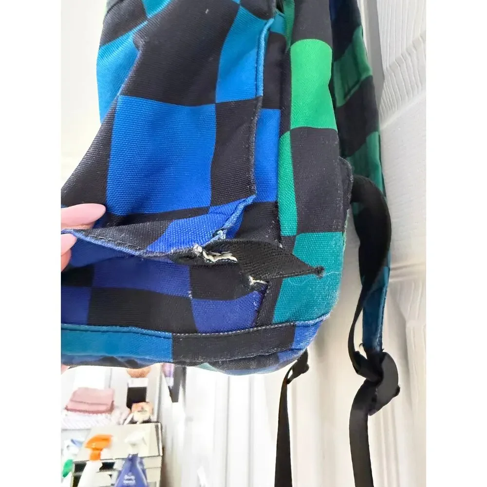 State Bags - Kane Double Pocket Backpack - Blue Checkerboard